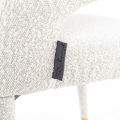 Gina White Bouclé Arm Chair